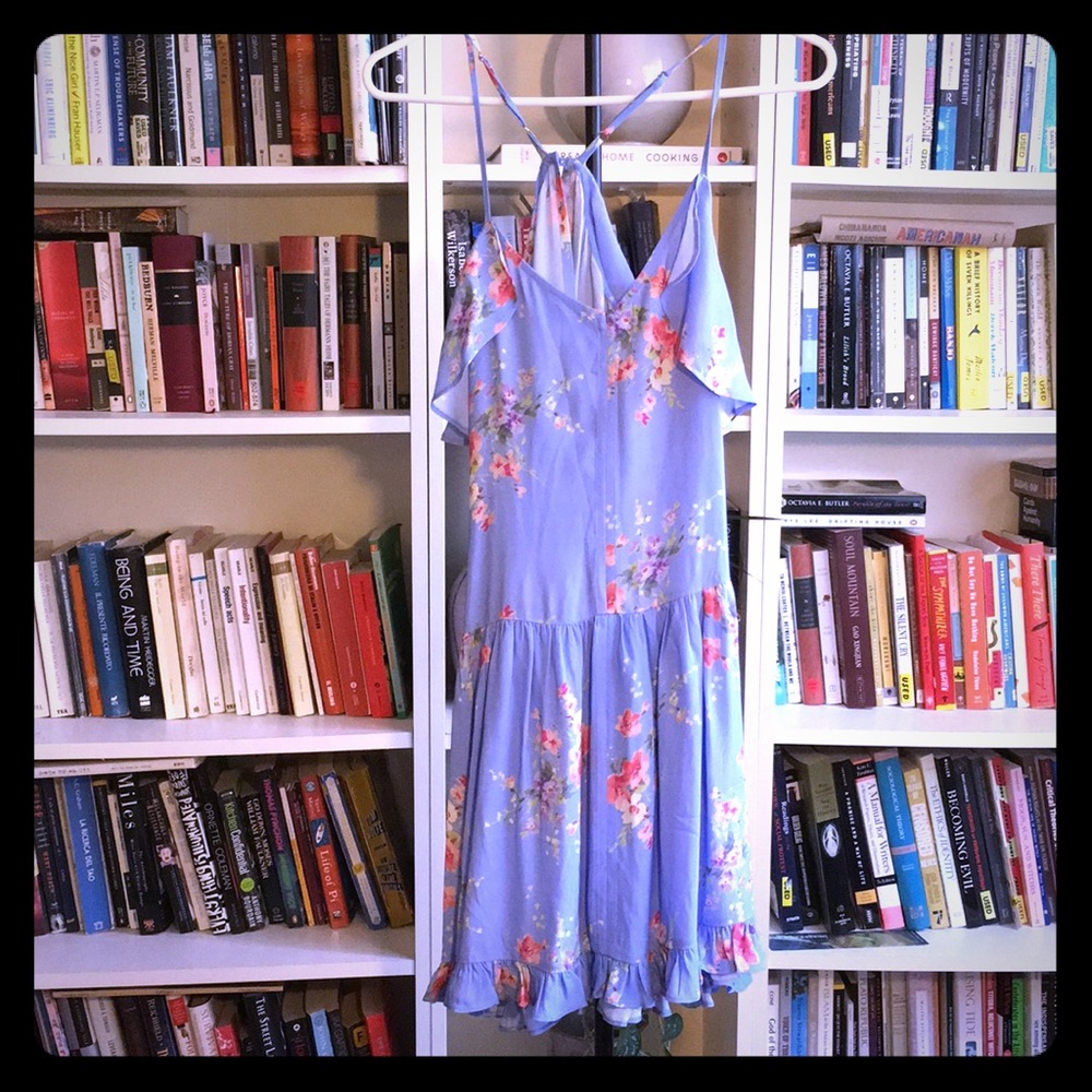 Love Sam Floral Print Crepe de Chine Minidress